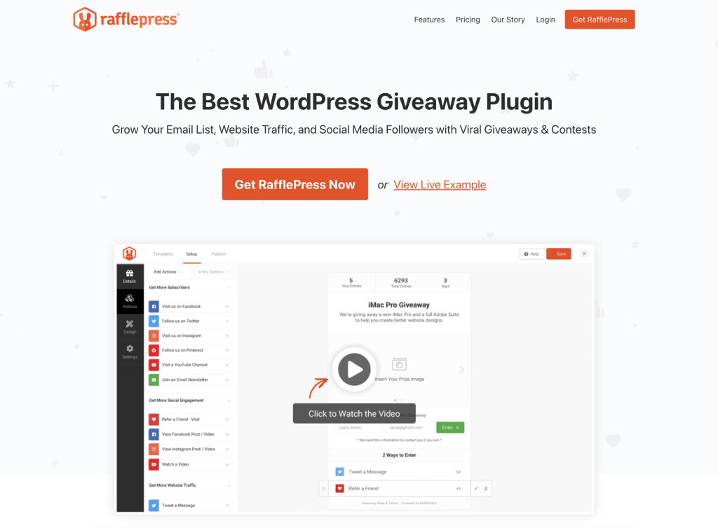 Rafflepress makes it easy for you to run giveaways in WooCommerce